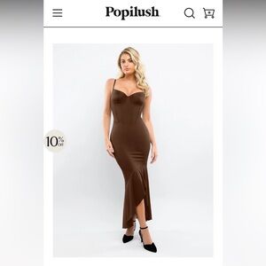 Popilush Built-in Shapewear Corset Style Maxi Dress